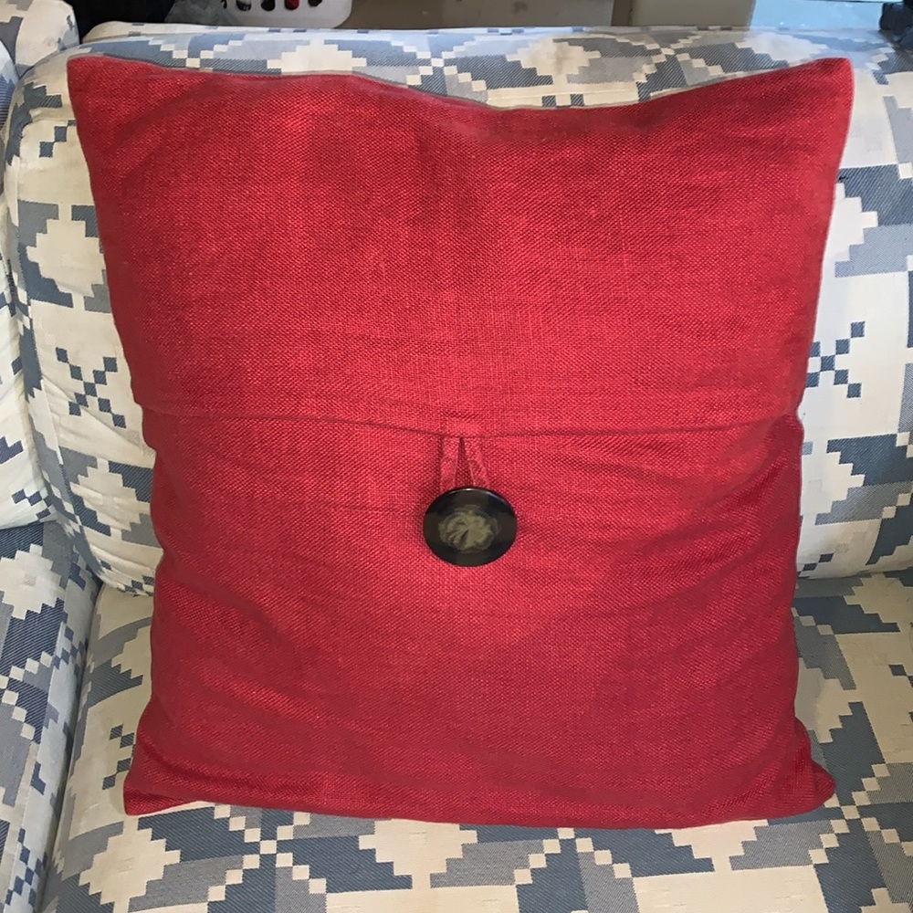Pottery Barn Red Linen Throw Pillow Cover